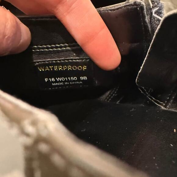 Cole Haan Grand Shoes Womens Size 9 Gray Patent Leather Waterproof Wedge Booties - Picture 6 of 8